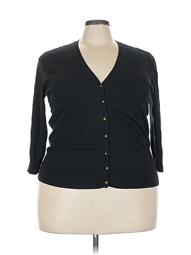 Pre-owned Chaps 3/4 Sleeve Button Down Shirt In Black