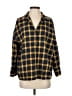 Nasty Gal Inc. 100% Polyester Plaid Blue Yellow Long Sleeve Blouse Size 2 - photo 1