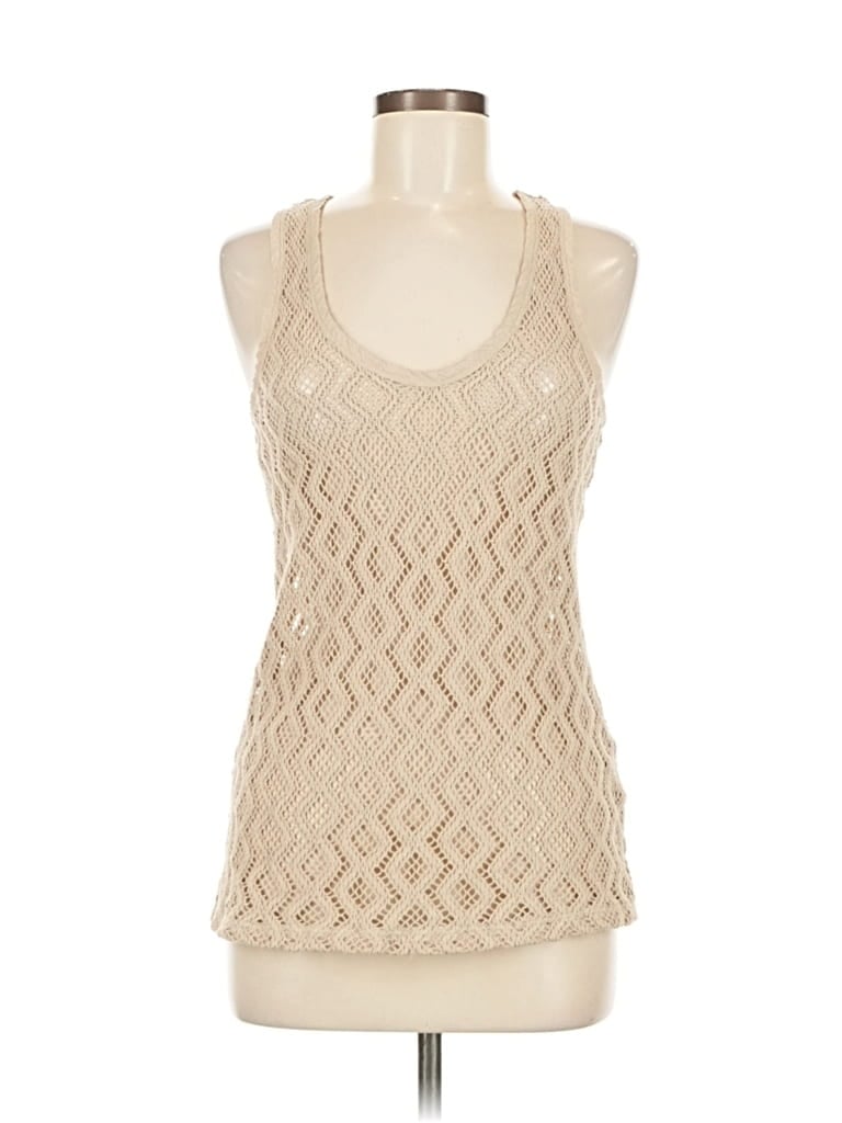 Pre-owned Banana Republic Tank Top Tan Halter Neckline Tops In Brown