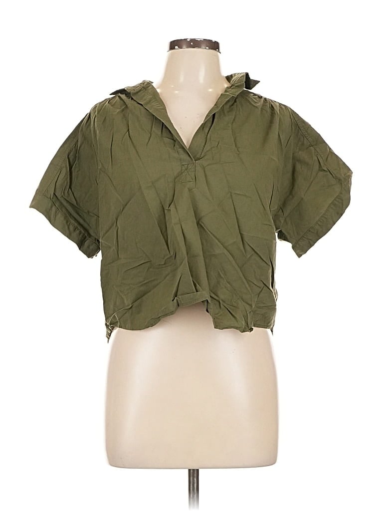 Pre-owned Universal Thread Short Sleeve Blouse In Green