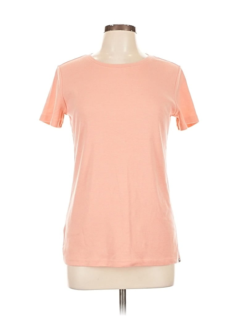 Pre-owned Eddie Bauer Short Sleeve Top Orange Crew Neck Tops