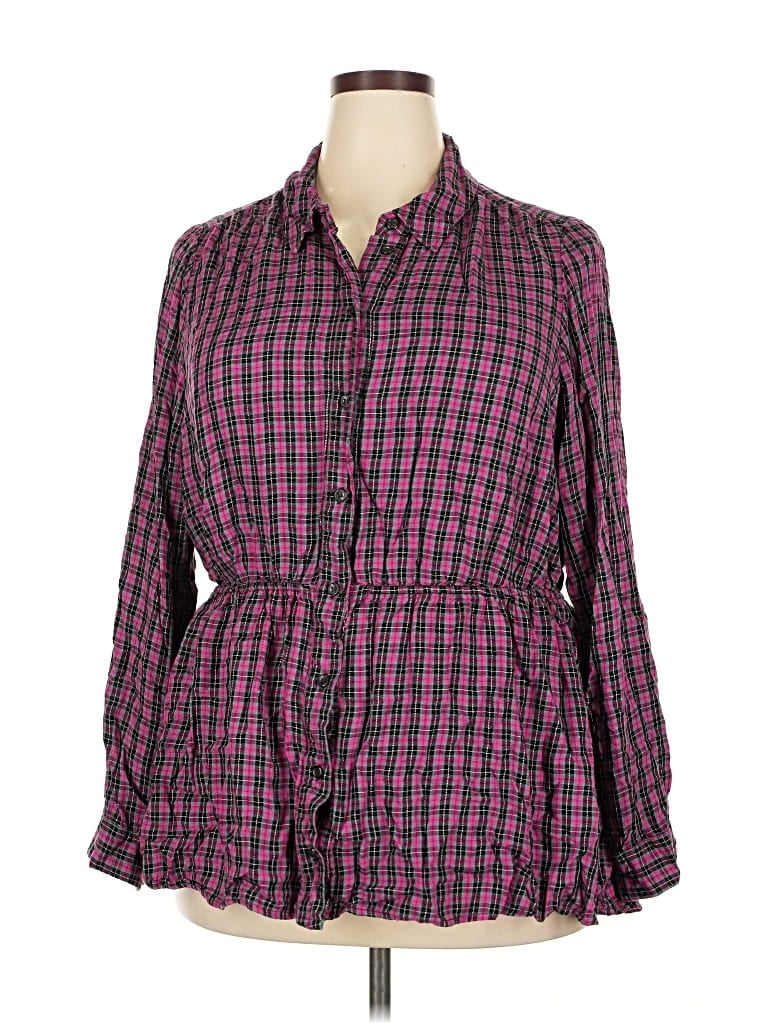 LANE BRYANT Pre-owned Long Sleeve Blouse In Purple