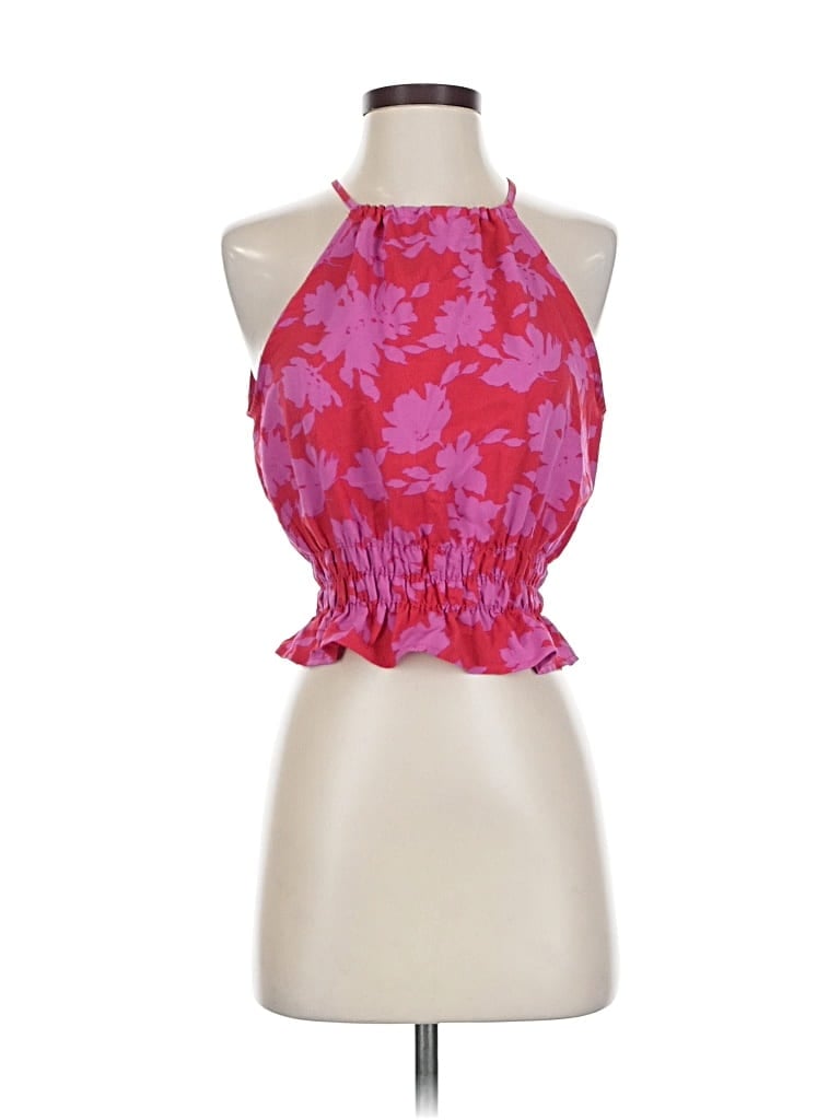 Pre-owned Paper Crane Tank Top Pink Halter Neckline Tops