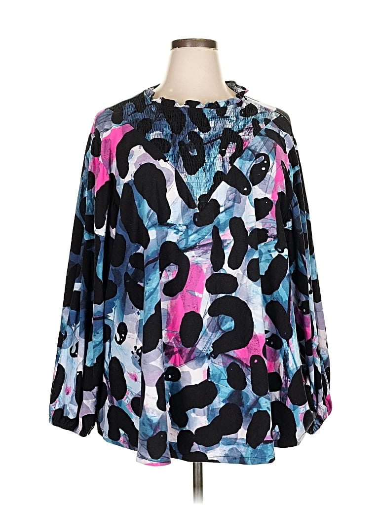 Pre-owned Lularoe Long Sleeve T-shirt In Blue