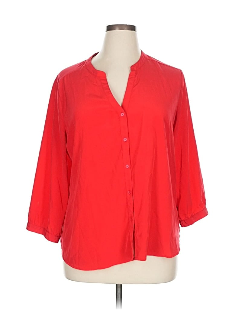 Pre-owned Old Navy 3/4 Sleeve Blouse In Red