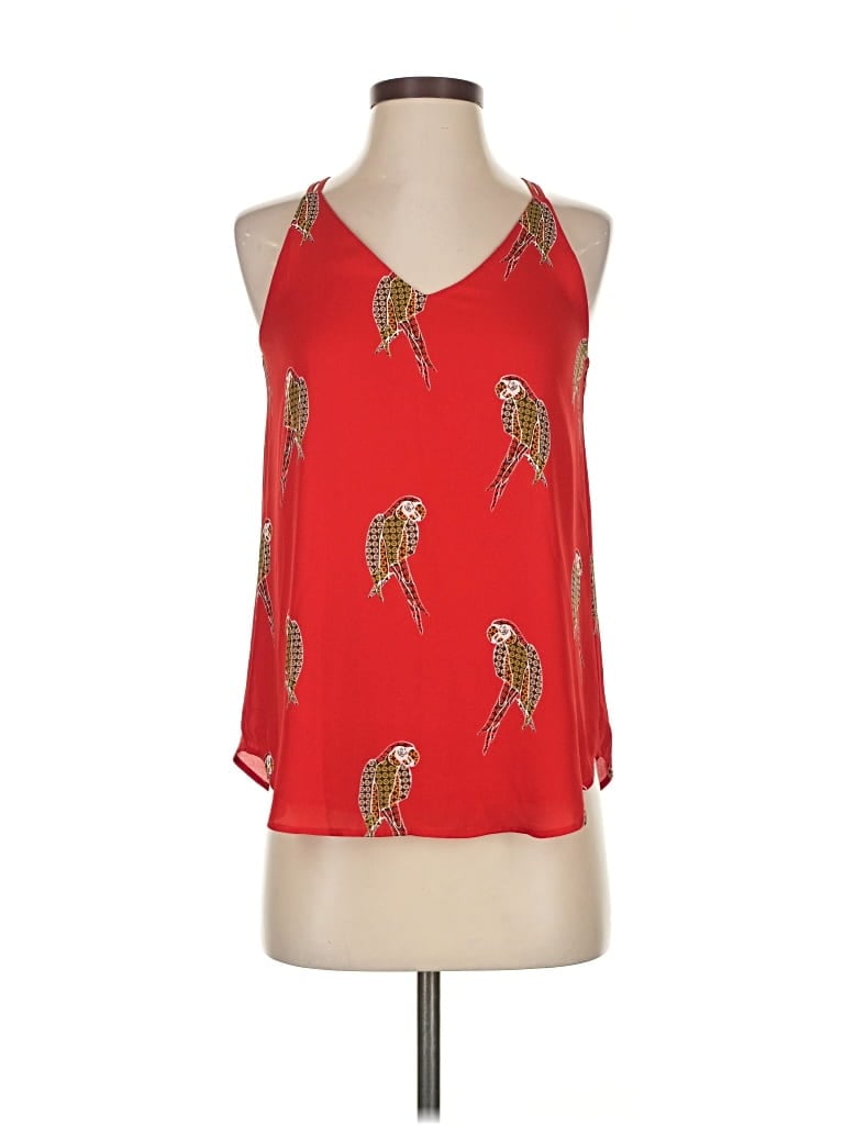 Pre-owned Ann Taylor Loft Sleeveless Blouse In Red