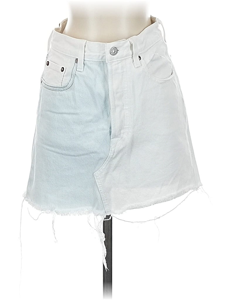 Pre-owned Levi's Denim Skirt In White