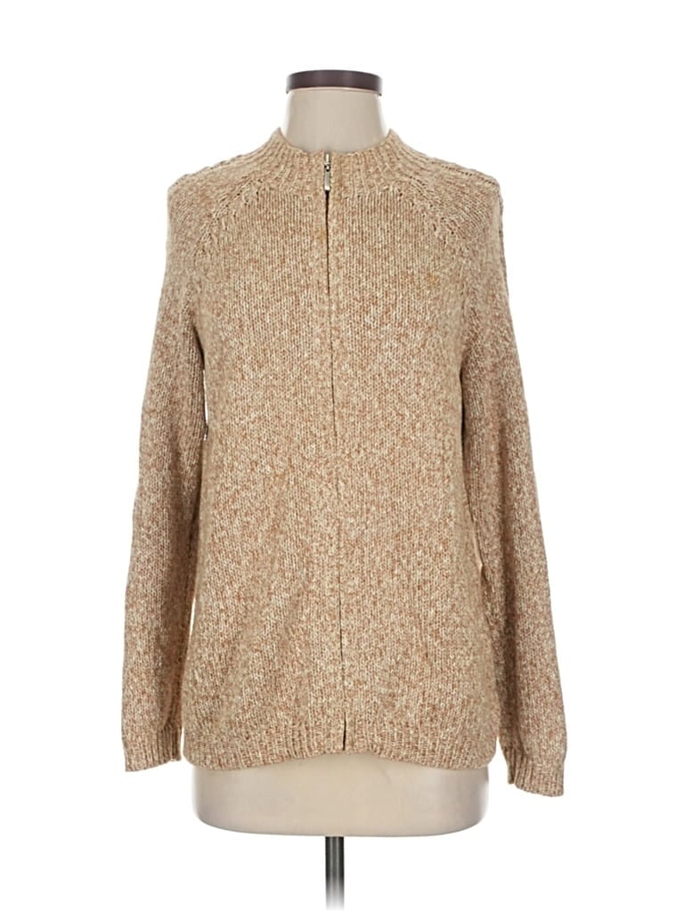 Pre-owned Lizwear By Liz Claiborne Cardigan Sweater In Brown