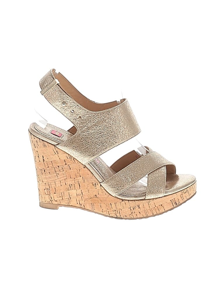 Pre-owned Elaine Turner Wedges In Gold