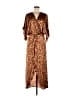 Lezat 100% Polyester Animal Print Brown Casual Dress Size M - photo 1