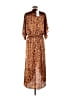 Lezat 100% Polyester Animal Print Brown Casual Dress Size M - photo 2