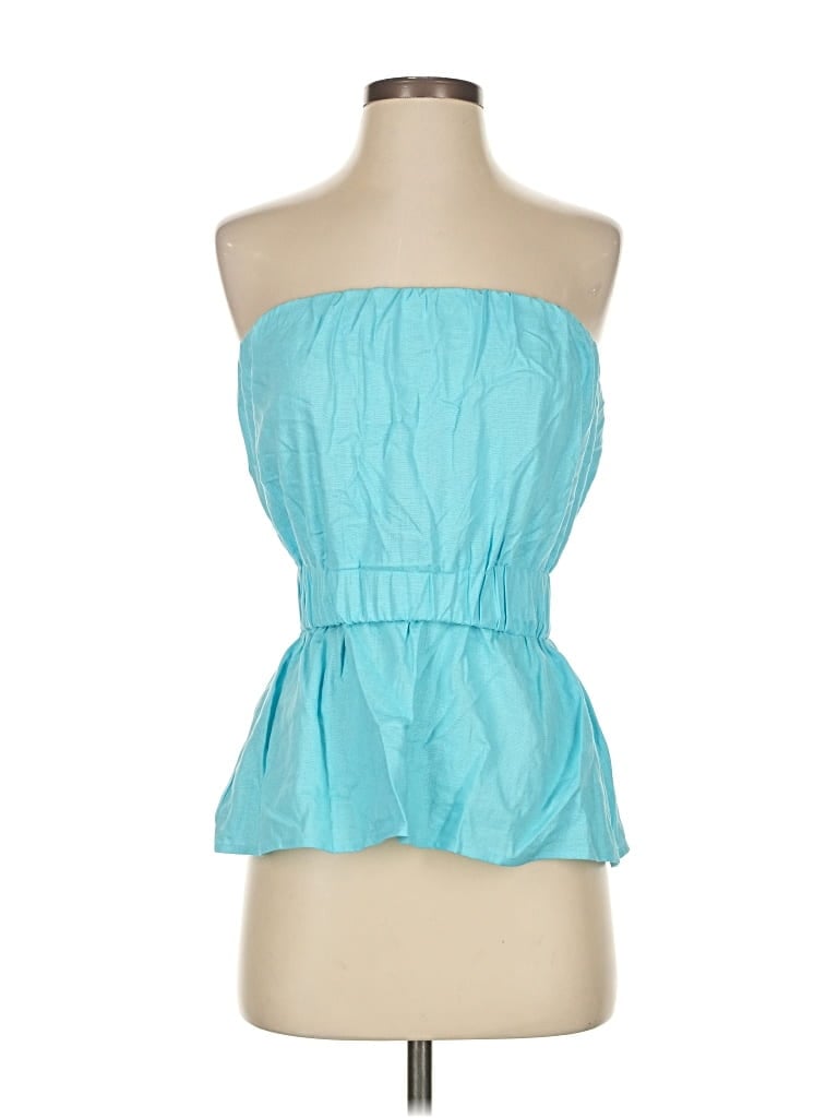 Pre-owned Ann Taylor Sleeveless Blouse In Blue