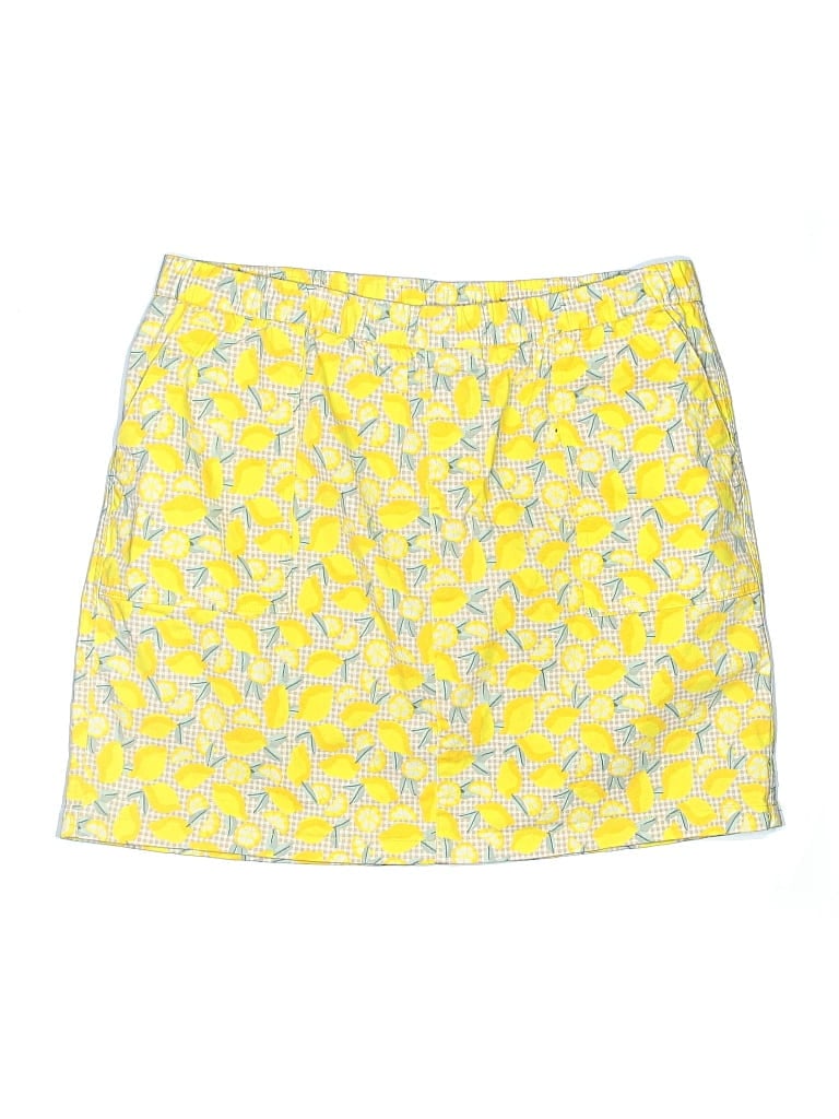 Pre-owned Lands' End Casual Skirt In Yellow