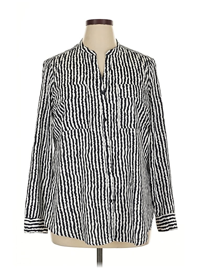 Pre-owned Jones New York Long Sleeve Blouse In Black