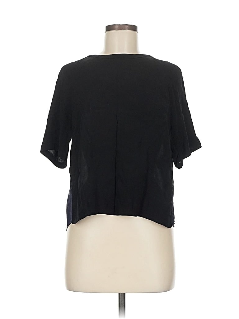 Pre-owned Babaton Short Sleeve Top Black Keyhole Neckline Tops