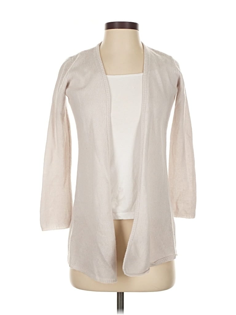 Pre-owned Minnie Rose Cashmere Cardigan Sweater In White