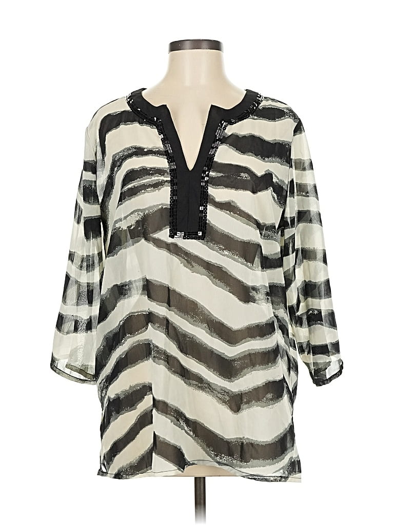 Pre-owned Cherokee 3/4 Sleeve Blouse In Silver