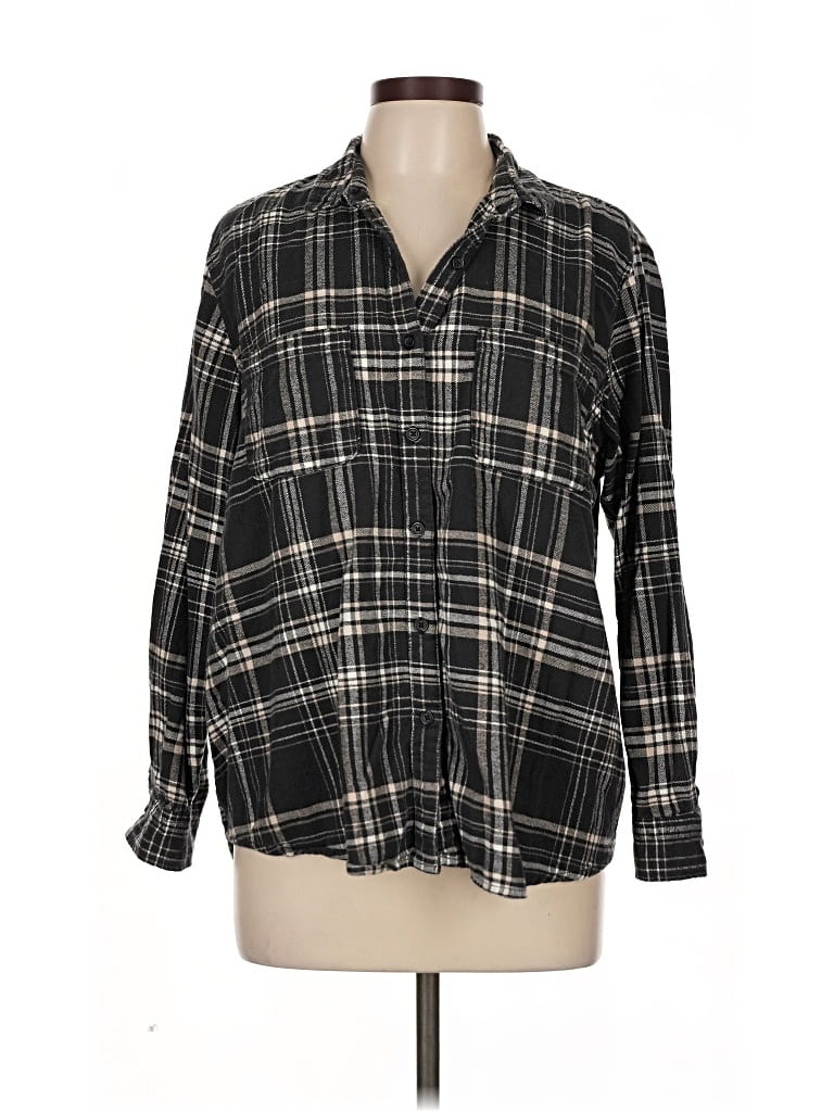 Pre-owned Universal Thread Long Sleeve Blouse In Black