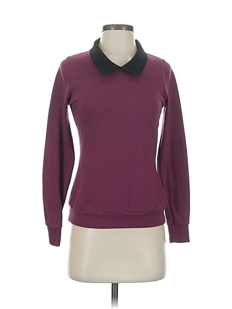 Pre-owned Unbranded Long Sleeve Polo Shirt In Burgundy