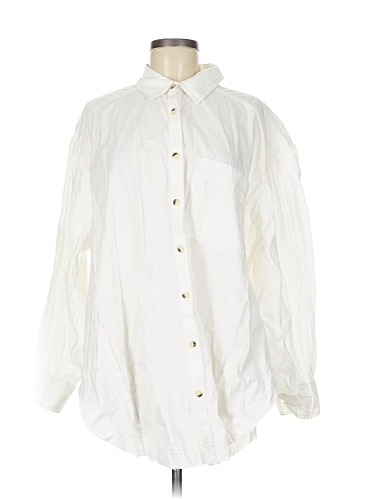 Pre-owned We The Free Long Sleeve Blouse In White