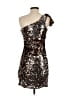 Windsor 100% Polyester Metallic Silver Cocktail Dress Size 5 - photo 2