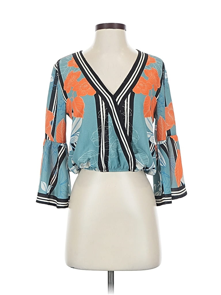 Pre-owned Flying Tomato 3/4 Sleeve Blouse In Blue