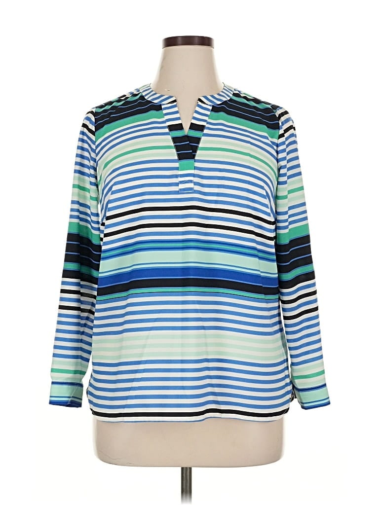 Pre-owned Talbots Long Sleeve Blouse In Blue