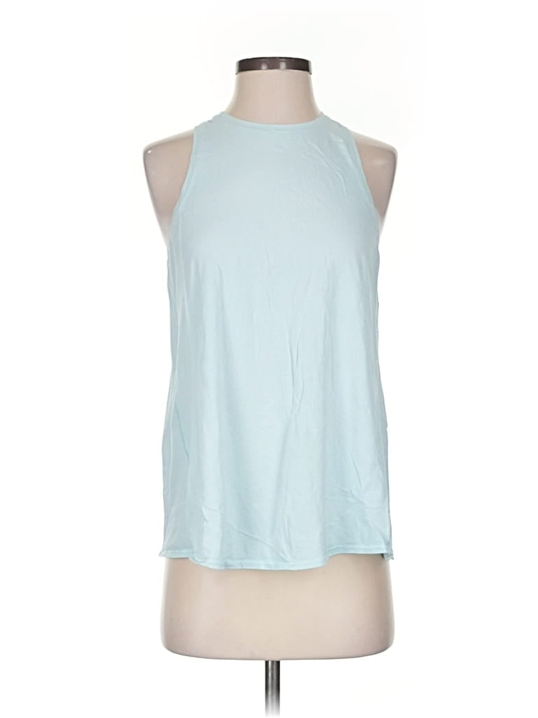 Pre-owned Lululemon Athletica Tank Top Blue Halter Neckline Tops