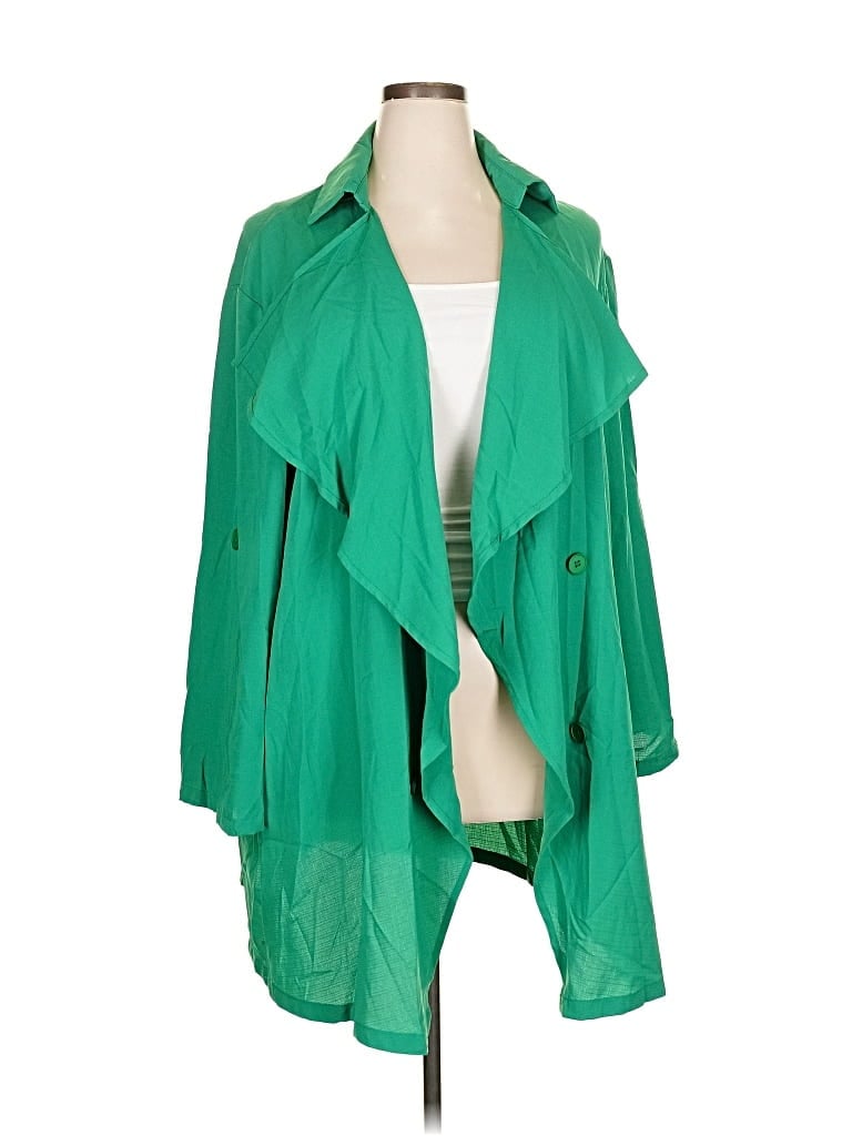 Pre-owned Shein Curve Jacket In Green