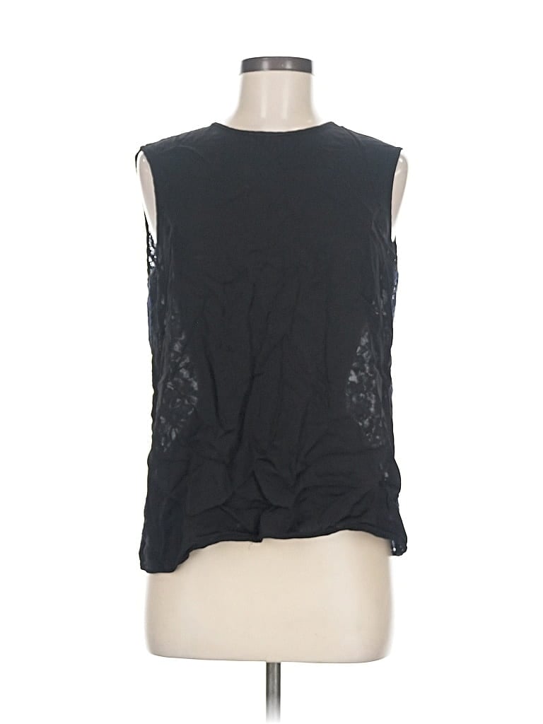 Click to view more detailed imagery on our partner's website Pre-owned Diane Von Furstenberg Sleeveless Top Black Keyhole Neckline Tops