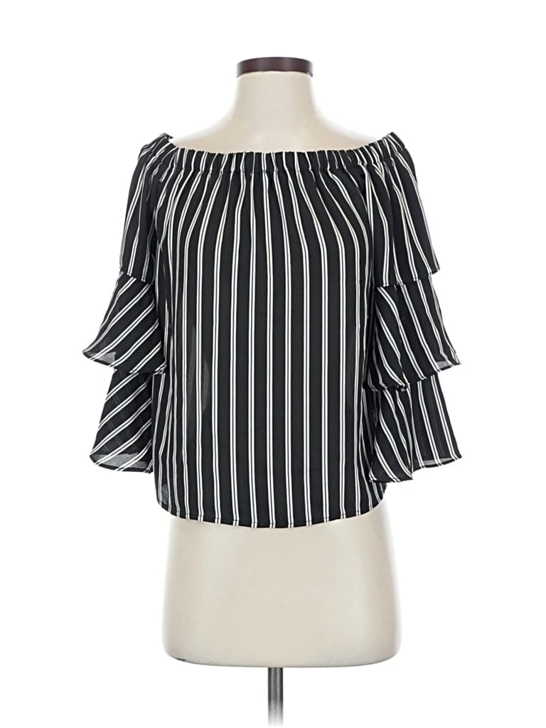 Pre-owned Romeo & Juliet Couture 3/4 Sleeve Blouse In Black