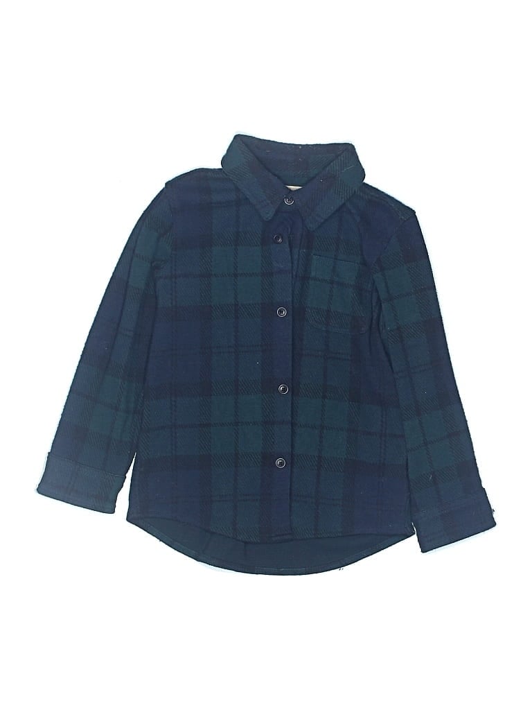 Pre-owned Faherty Kids' Long Sleeve Button Down Shirt In Blue