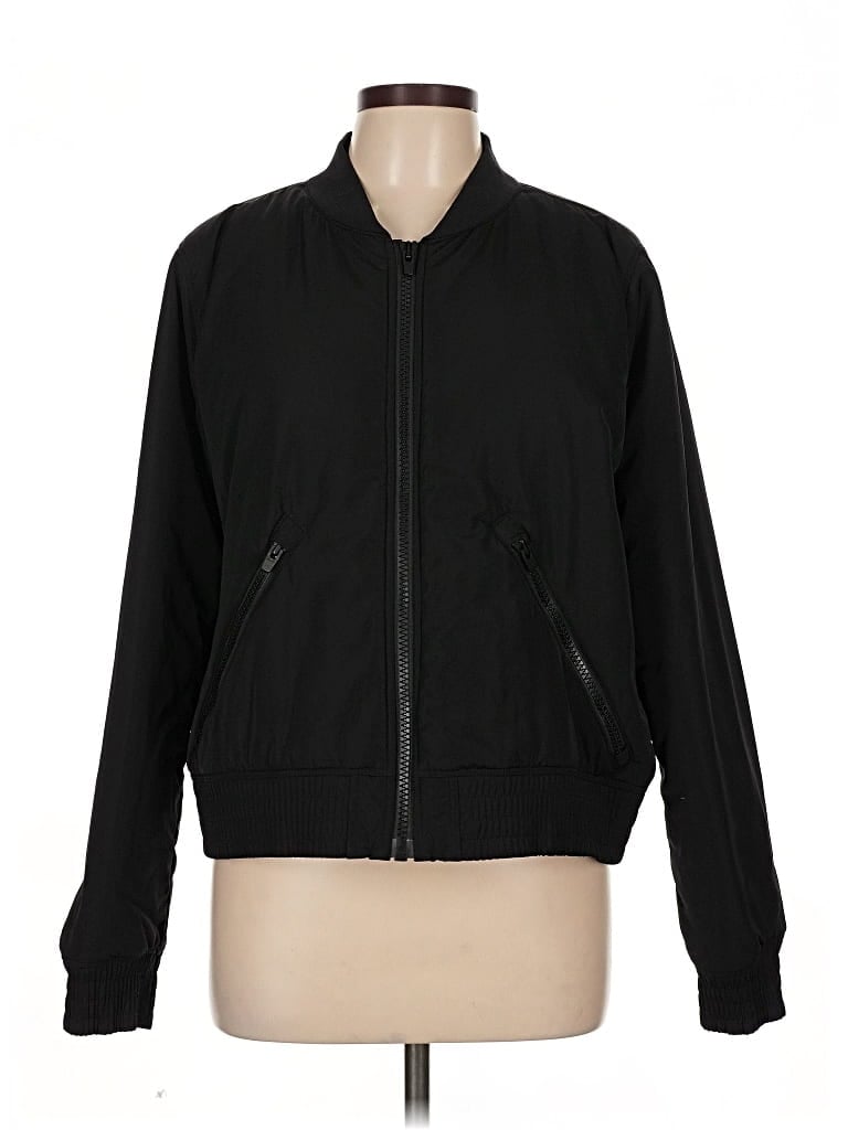 Pre-owned Athleta Track Jacket In Black