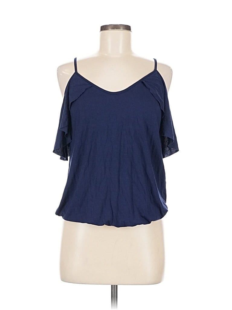 Pre-owned Venus Short Sleeve Top Blue Cold Shoulder Neckline Tops