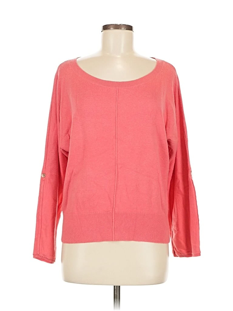 Pre-owned Ann Taylor Loft 3/4 Sleeve Top Pink Boatneck Tops