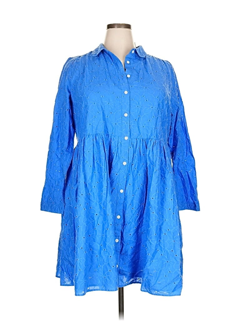 J.crew Factory Store Casual Dress In Blue