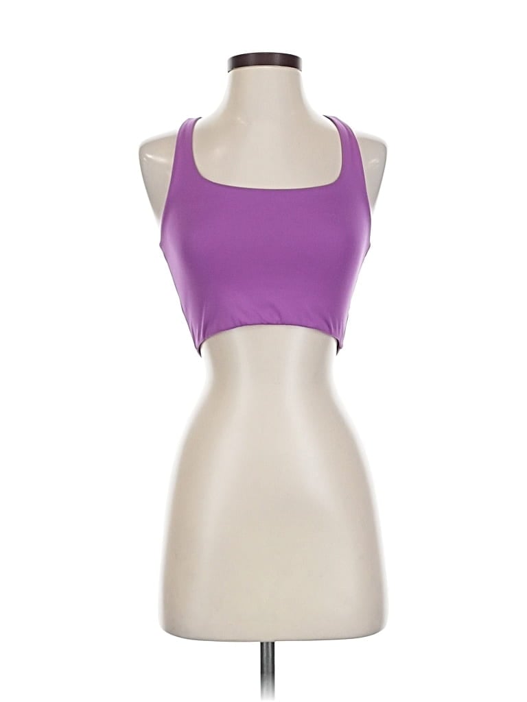 Click to view more detailed imagery on our partner's website Pre-owned Girlfriend Collective Tank Top Purple Halter Neckline Tops