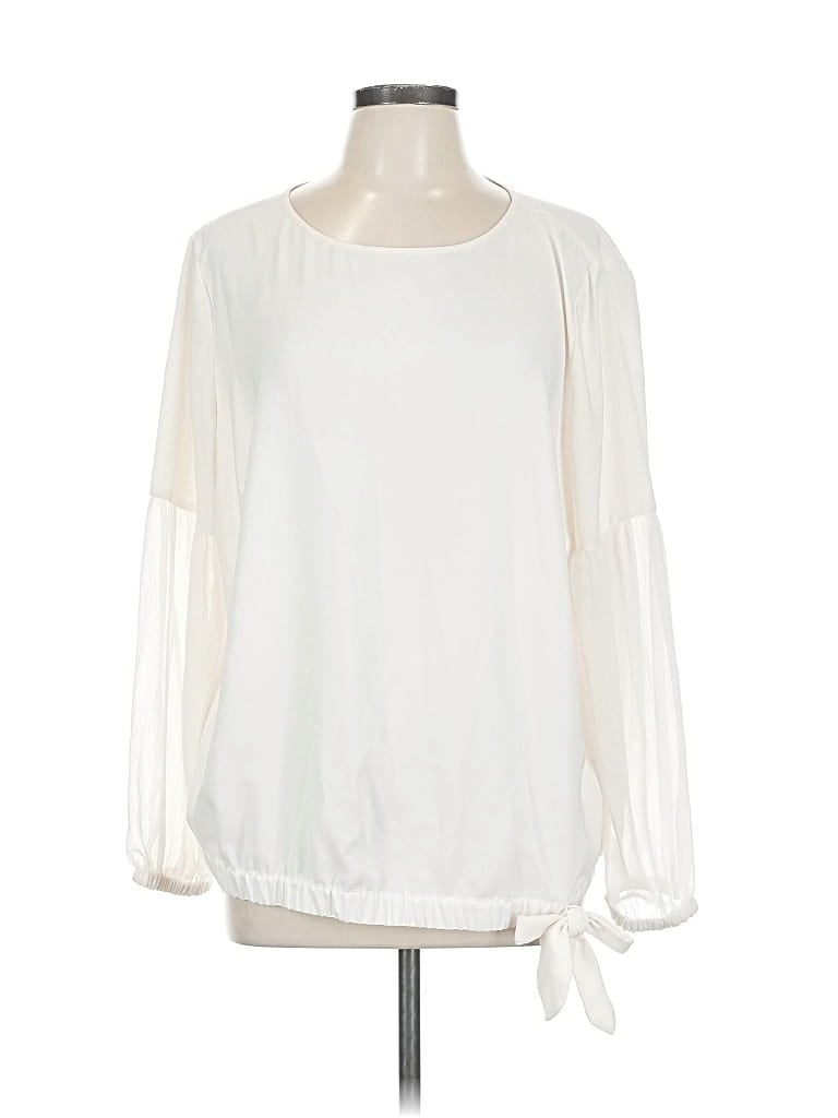 Pre-owned Remade Long Sleeve Blouse In White