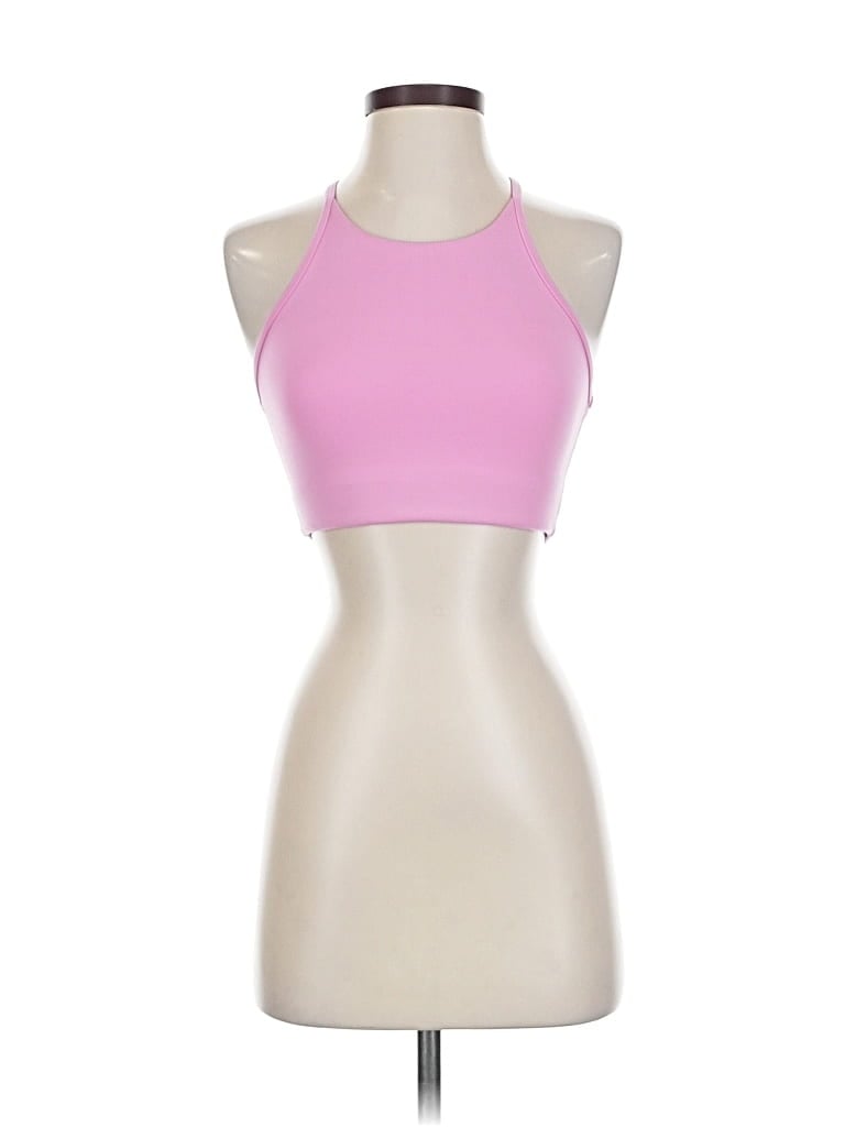 Pre-owned Girlfriend Collective Tank Top Pink Halter Neckline Tops