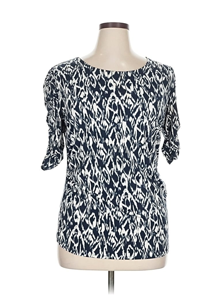 Click to view more detailed imagery on our partner's website Pre-owned Alfani Short Sleeve Blouse In Blue