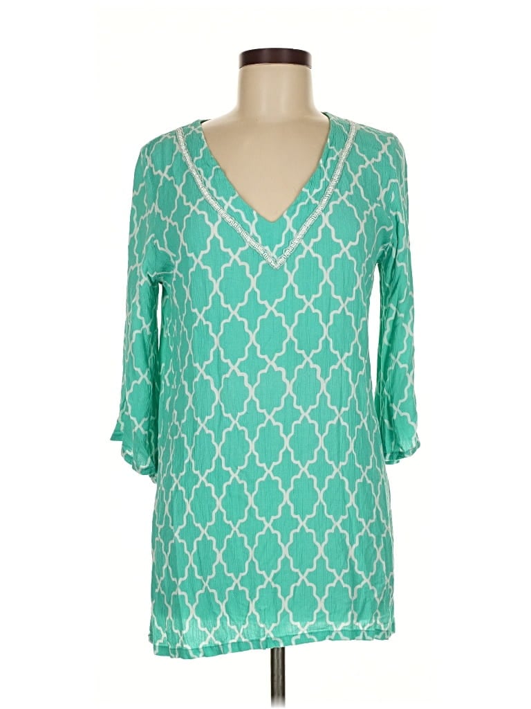 JOYOUS & FREE Pre-owned 3/4 Sleeve Blouse In Blue