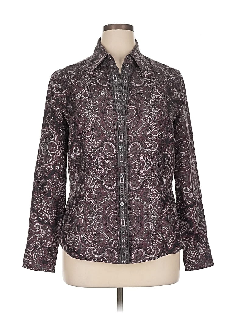 ANN TAYLOR Pre-owned Long Sleeve Button Down Shirt In Burgundy