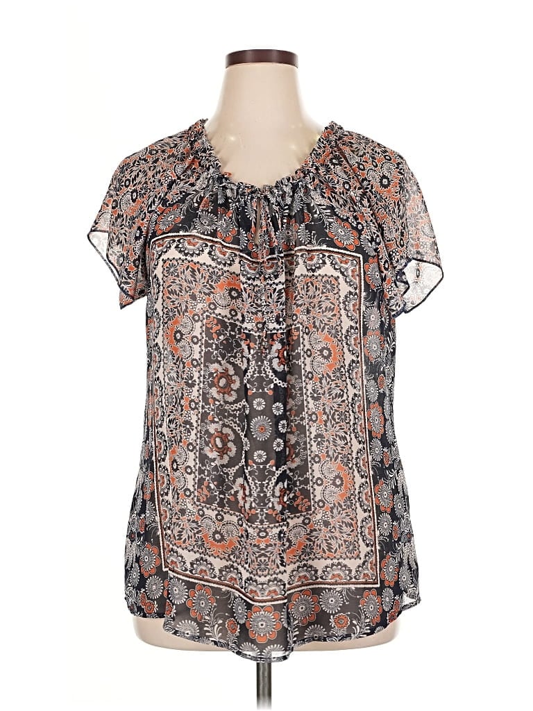 Pre-owned Westport 1962 Short Sleeve Blouse In Gray