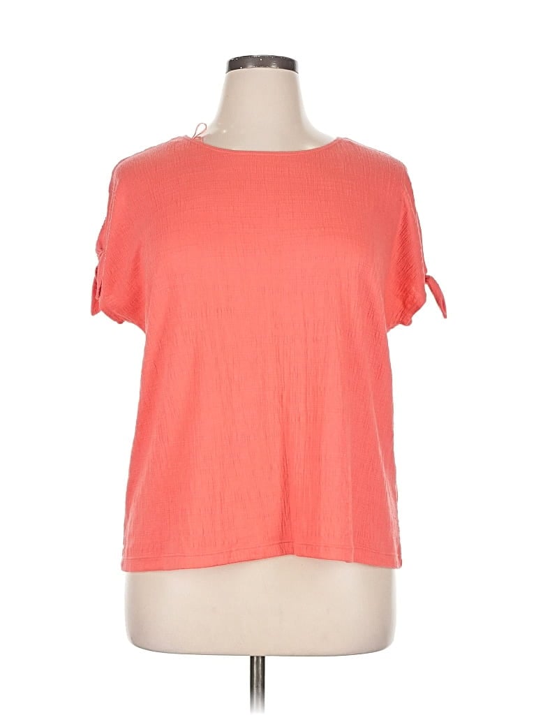 Pre-owned Max Studio Short Sleeve Top Orange Boatneck Tops