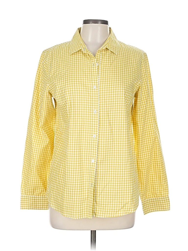 Pre-owned J. Mclaughlin Long Sleeve Button Down Shirt In Yellow