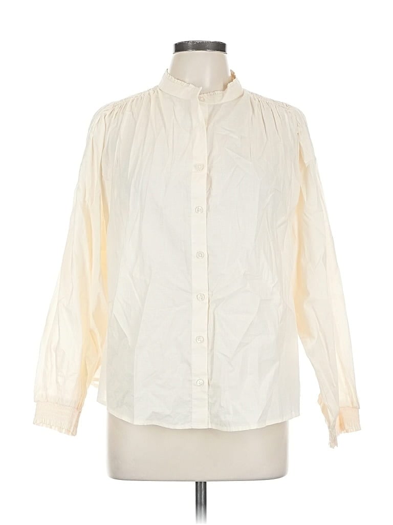 Pre-owned Jessica Simpson Long Sleeve Blouse In White