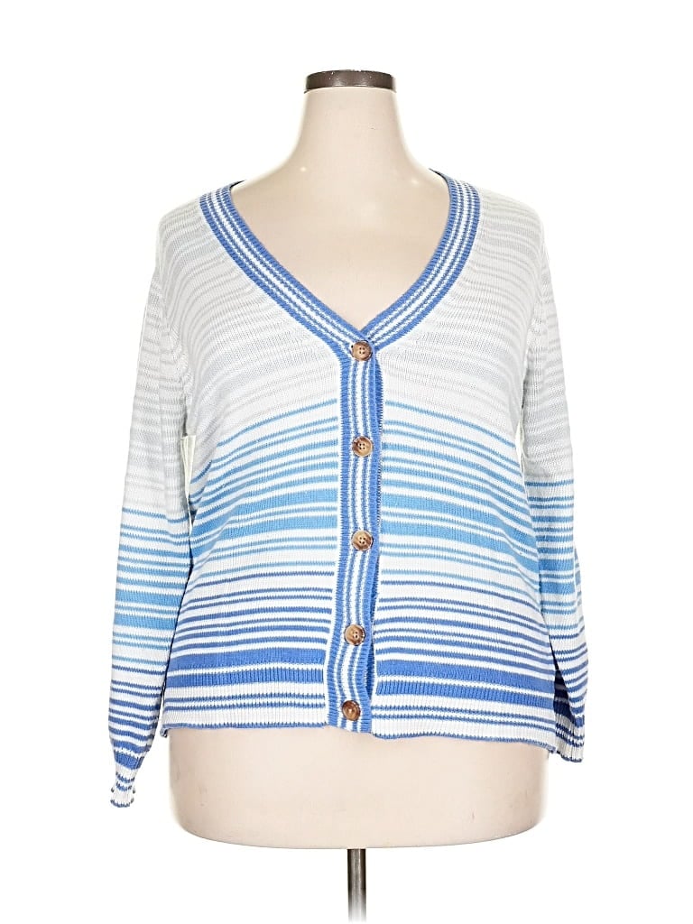 Pre-owned Nine West Cardigan Sweater In Blue