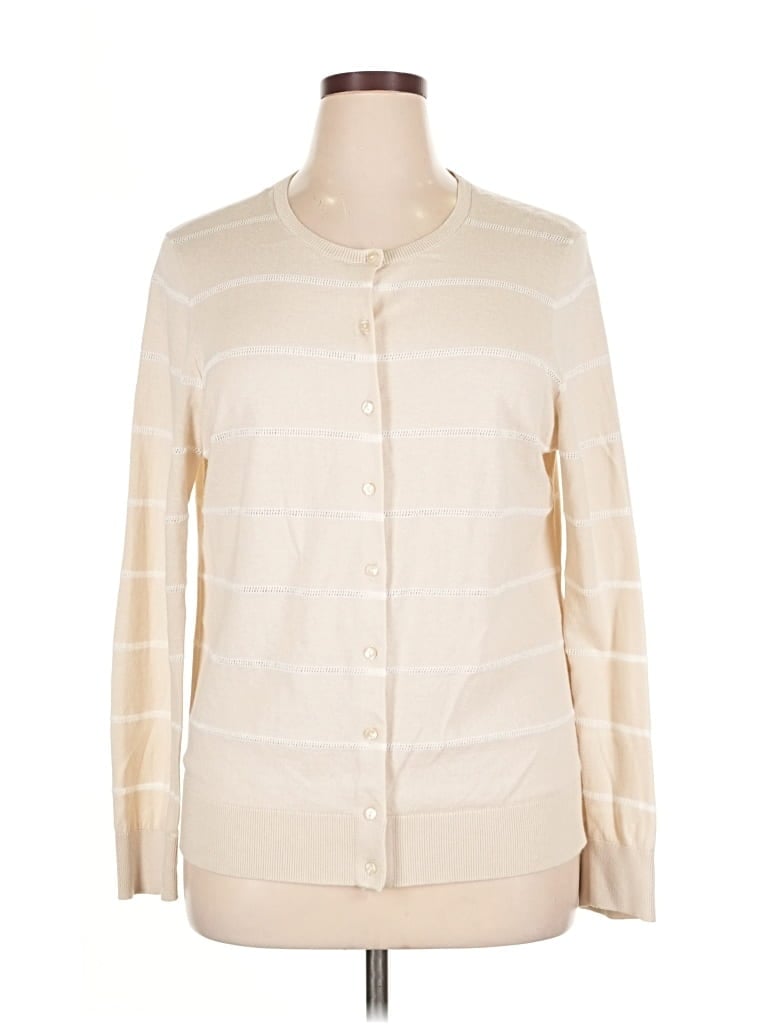 Pre-owned Ann Taylor Loft Outlet Cardigan Sweater In White