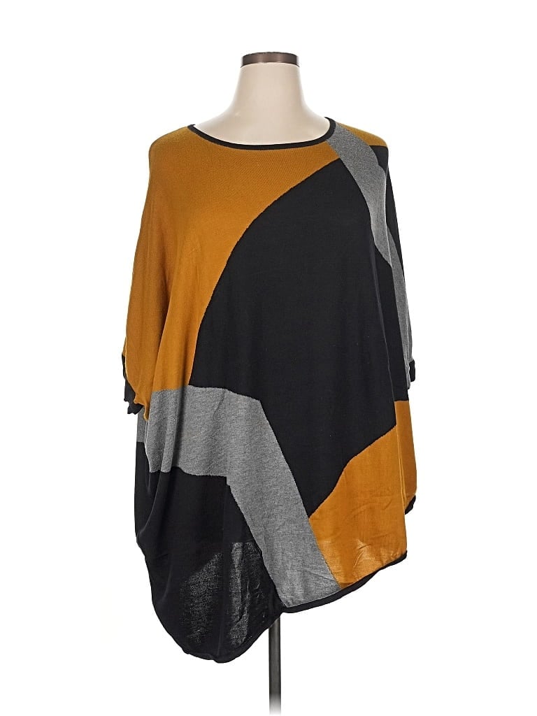 Pre-owned Alfani Poncho In Yellow