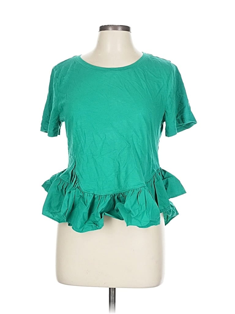 Pre-owned Maeve By Anthropologie Short Sleeve T-shirt In Green